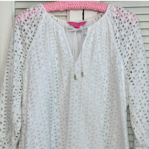 Lilly Pulitzer Eyelet Resort White Tunic - XL - Picture 4 of 7
